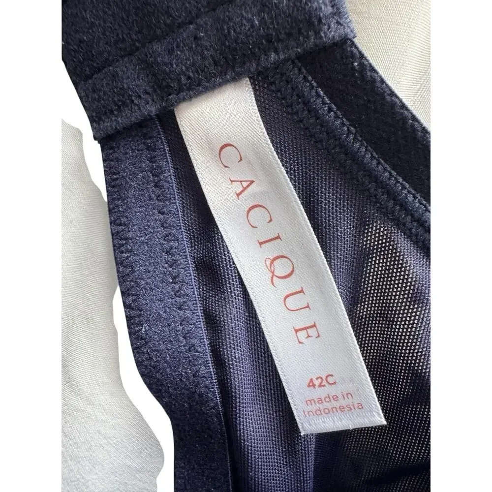 New Cacique‎ 42C Bra Dark Floral Backsmoother Lightly Lined Full Coverage
